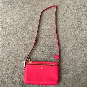 Hot pink Coach purse with mini clutch!!